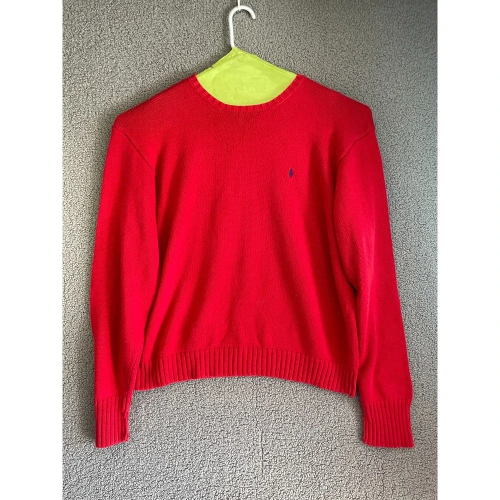 Polo Ralph Lauren Men's 100% Cotton Sweater Pullover‎ Size XL Red